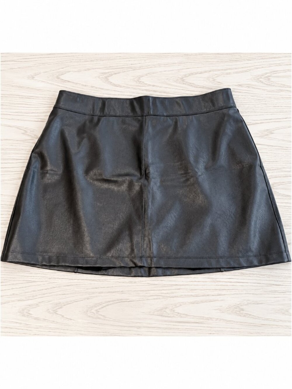 SPANX Leather-Like Mini Skirt Skort with built-in shorts Luxe Black 2X